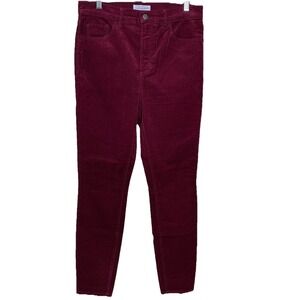 Loft‎ Corduroy Pants Womens 6/28 Burgundy Skinny High Rise Stretch 5-Pocket